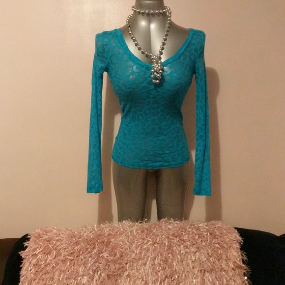 Heart and Hips Tops - Heart Hips Aqua Blue Top
